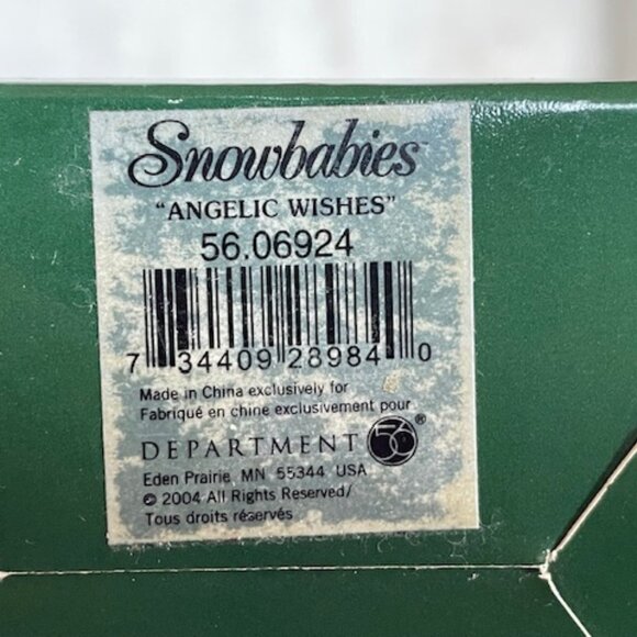DEPARTMENT 56 Snowbabies Angelic Wishes Sitting Figurine Ornament IOB Vintage - Picture 14 of 16